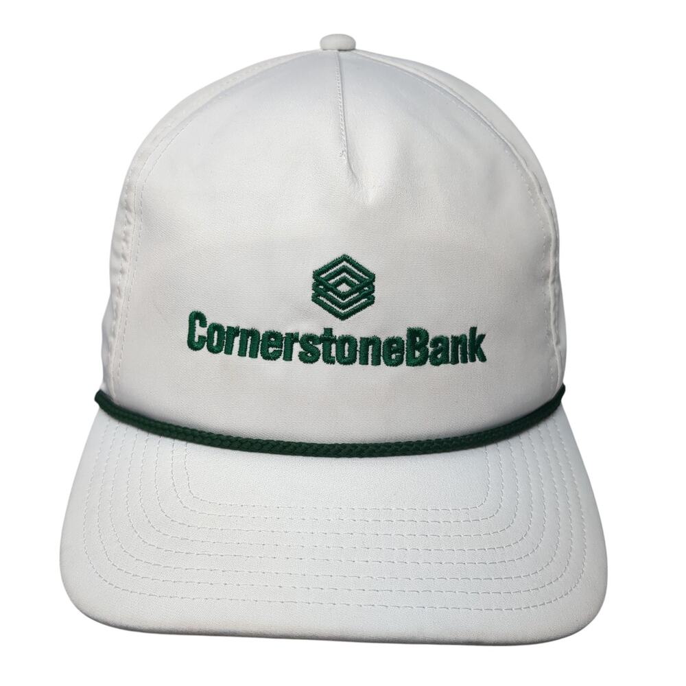 Cornerstone Bank Snapback 5 Panel Cap White One Size Adjustable Rope Imperial
